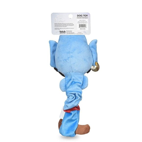 Disney 100 Aladdin Genie Plush Bungee Dog Toy with Squeaker, New Blue Pet Toy - Picture 6 of 7